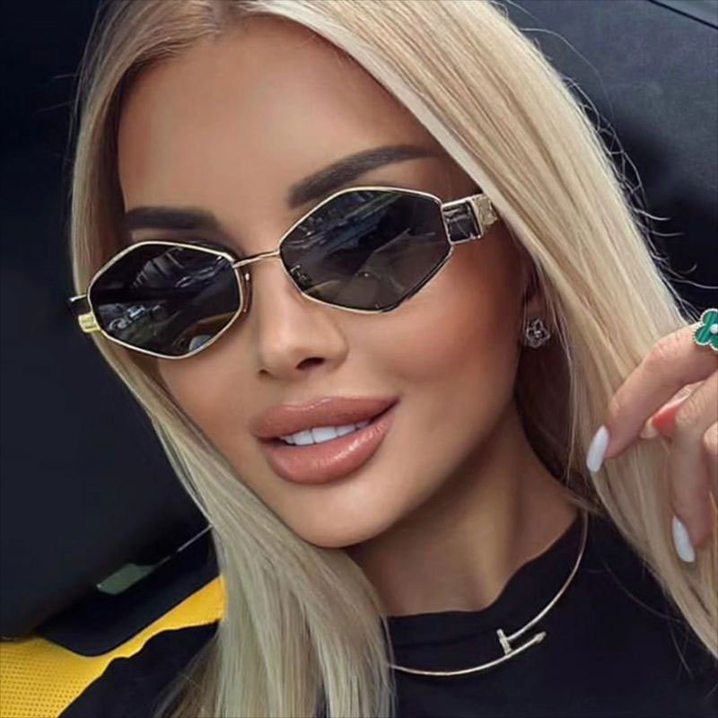 Hexagon Polygon Sunglasses Vin - Street Fashion Shoot avis et prix