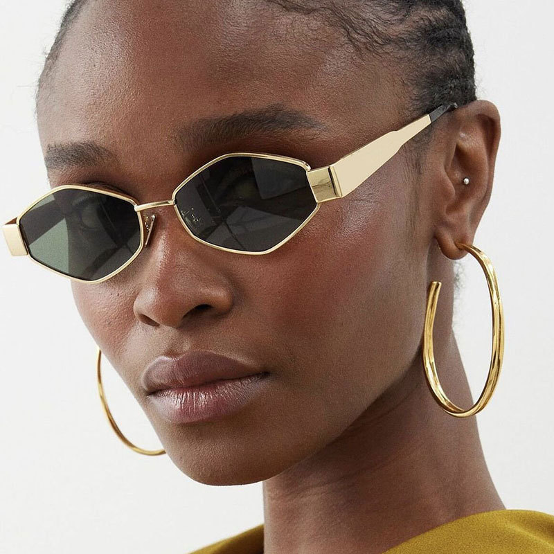 Hexagon Polygon Sunglasses Vin - Street Fashion Shoot avis et prix
