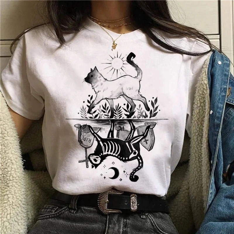 Cartoon Halloween Cat T-shirt  - Street Fashion Asian avis et prix