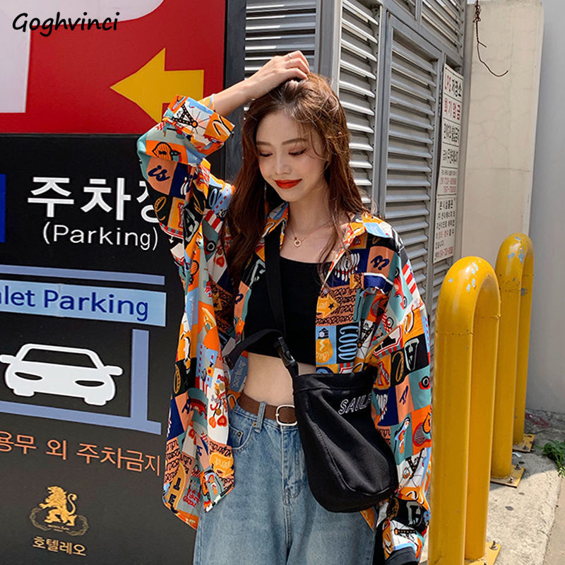 Shirts Women Spring Printed Th - Korean Street Fashion Female avis et prix