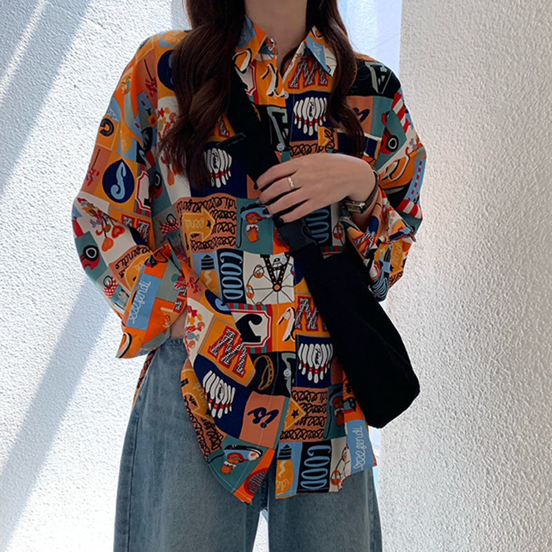 Shirts Women Spring Printed Th - Korean Street Fashion Female avis et prix