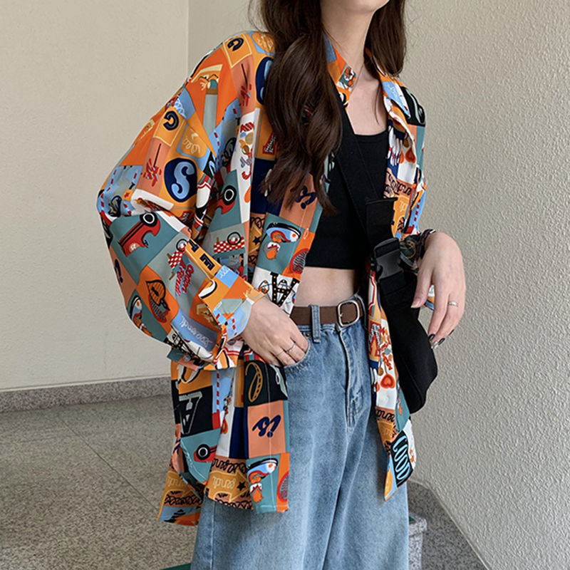 Shirts Women Spring Printed Th - Korean Street Fashion Female avis et prix