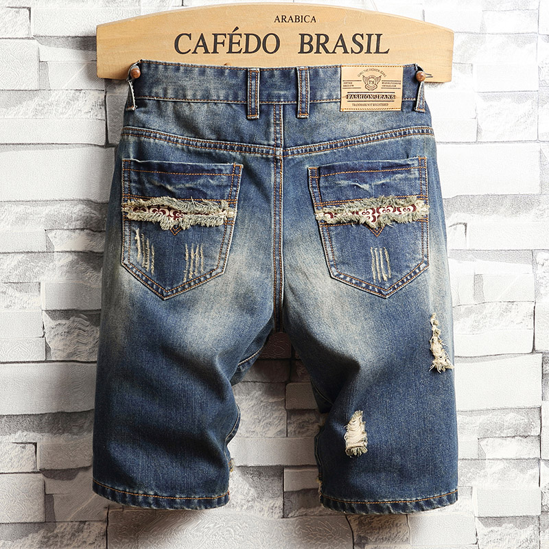 Ripped Hip-hop Denim Shorts Me - Distressed Jean Rip avis et prix