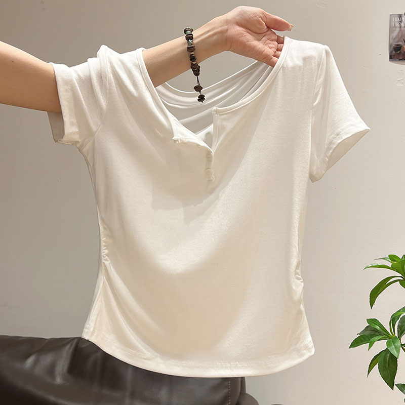 Women's Half-open Collar Butto - Korean Street Fashion Female avis et prix