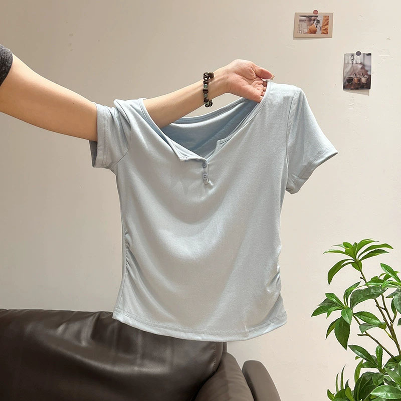 Women's Half-open Collar Butto - Korean Street Fashion Female avis et prix