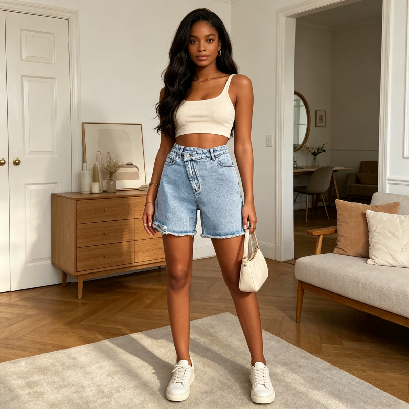Ripped Knee Length Women Jeans - Distressed Jean Rip avis et prix