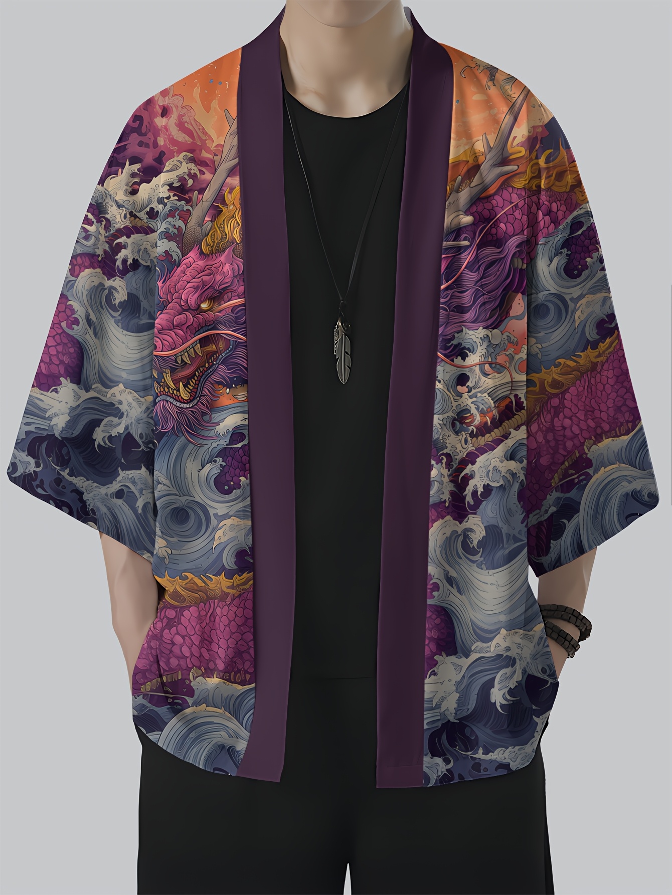 2026 Summer Men's Kimono 3D Pr - Street Fashion Kimono avis et prix