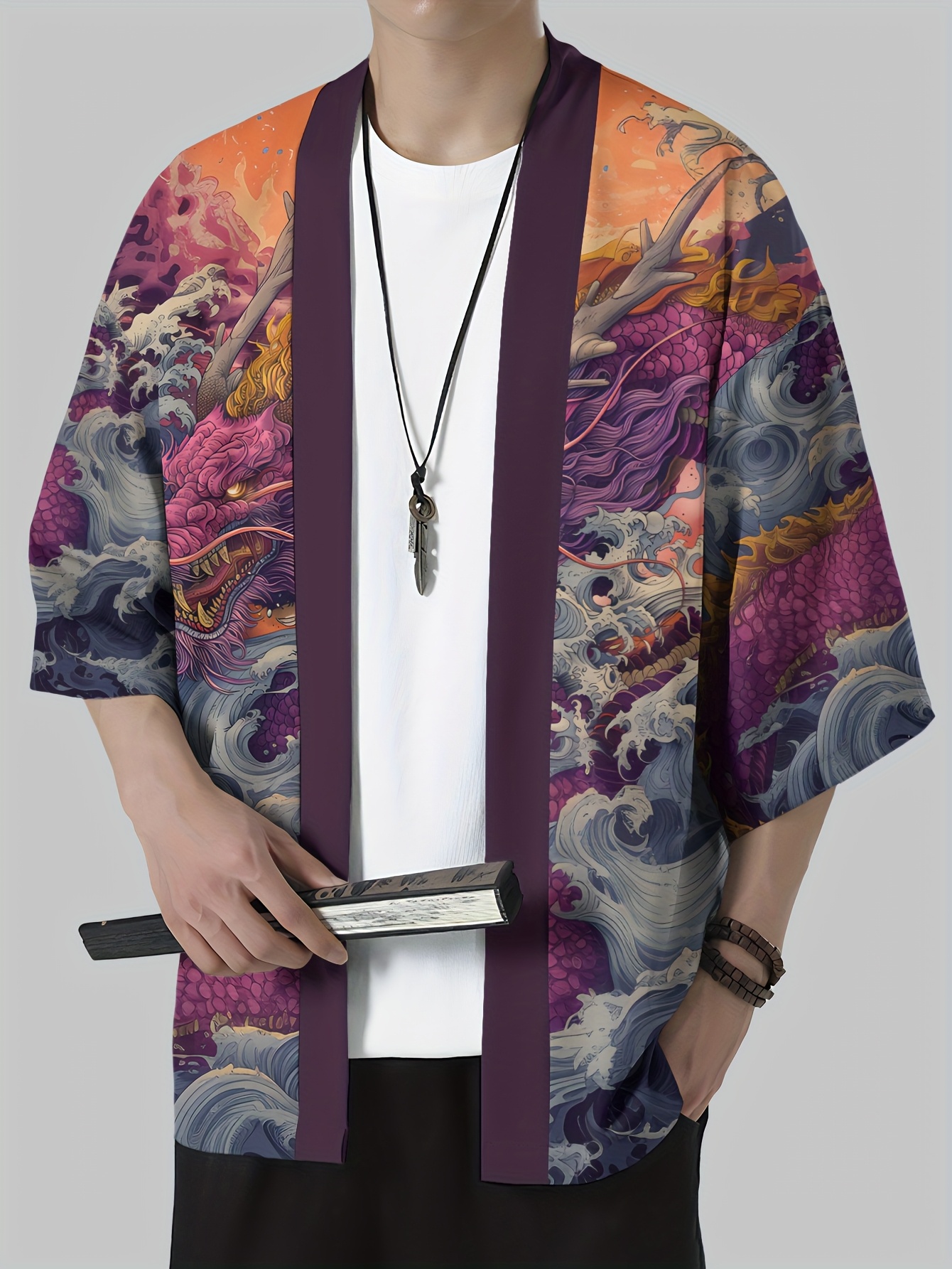 2026 Summer Men's Kimono 3D Pr - Street Fashion Kimono avis et prix