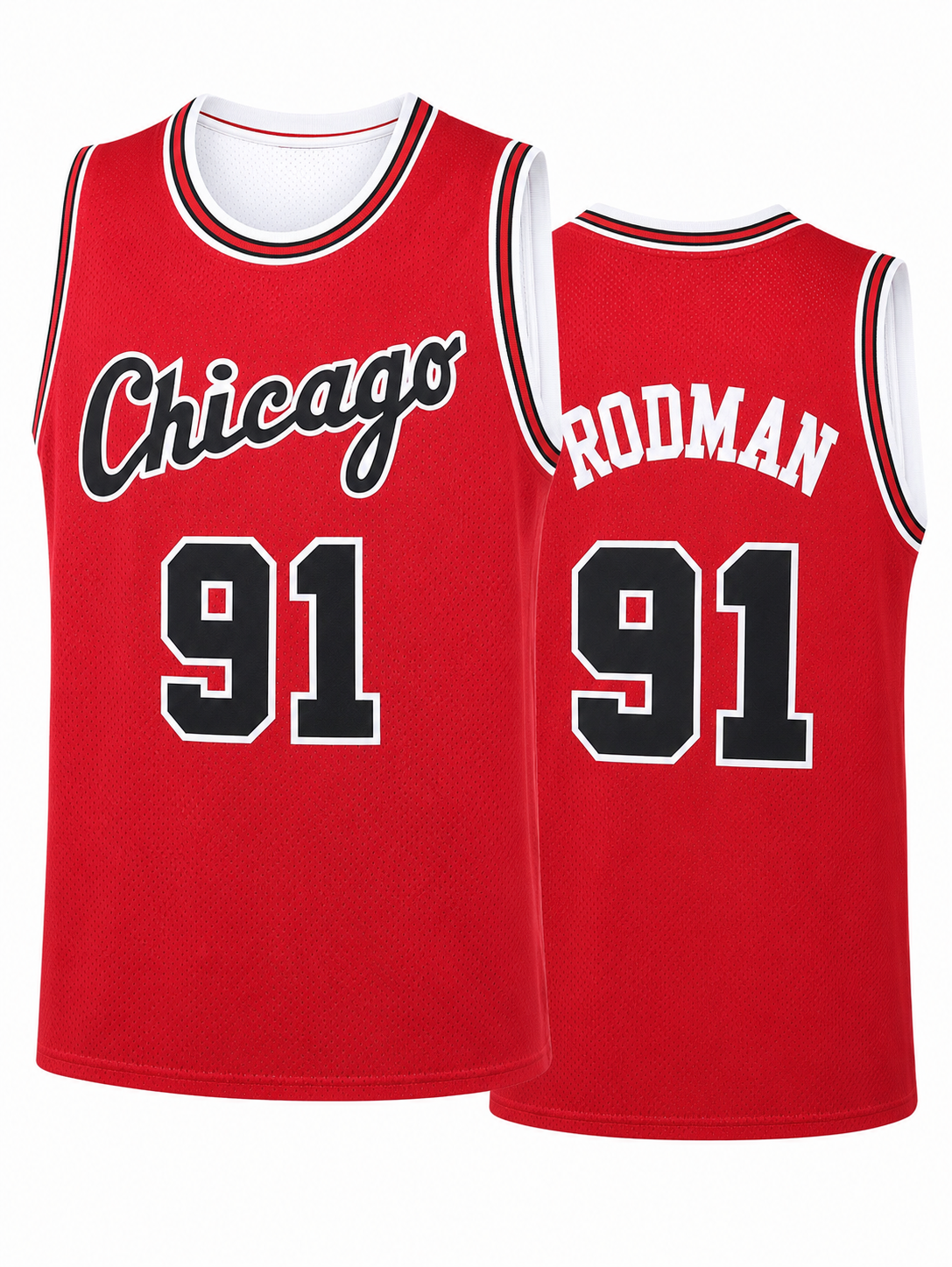 #91 Bulls Retro Red Jersey Chi - Street Fashion Chicago avis et prix