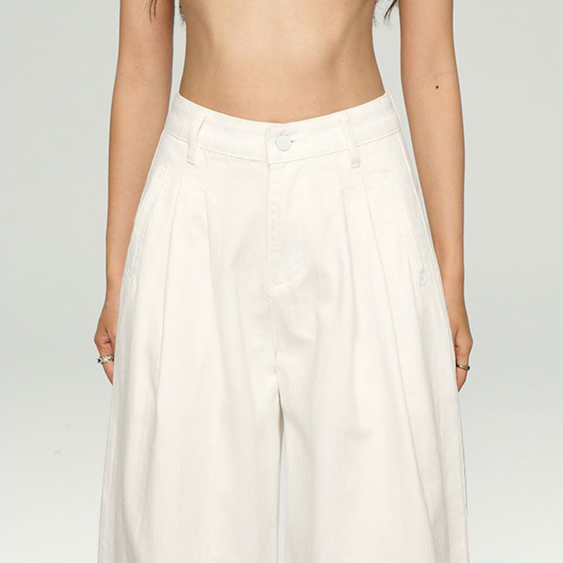Korean White Loose Straight Le - Korean Street Fashion Female avis et prix