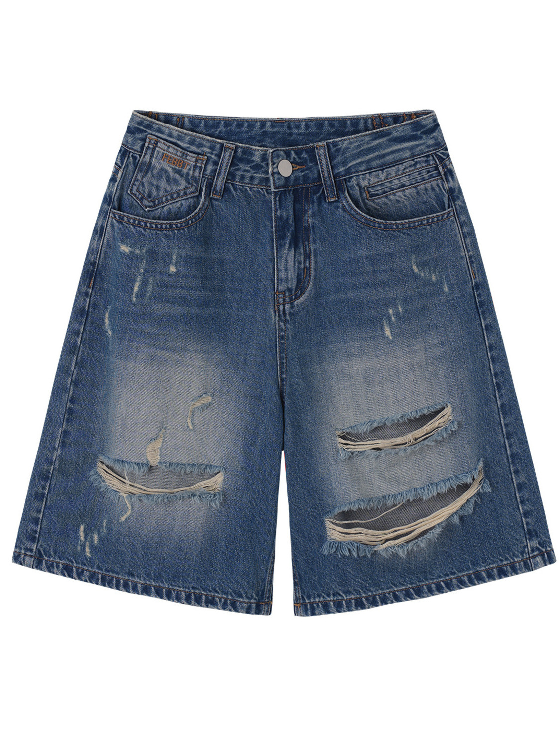 Women High Waist Wide Leg Ripp - Distressed Jean Rip avis et prix