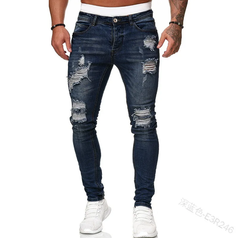 Ripped Men Jeans Denim Pant Mi - Distressed Jean Rip avis et prix