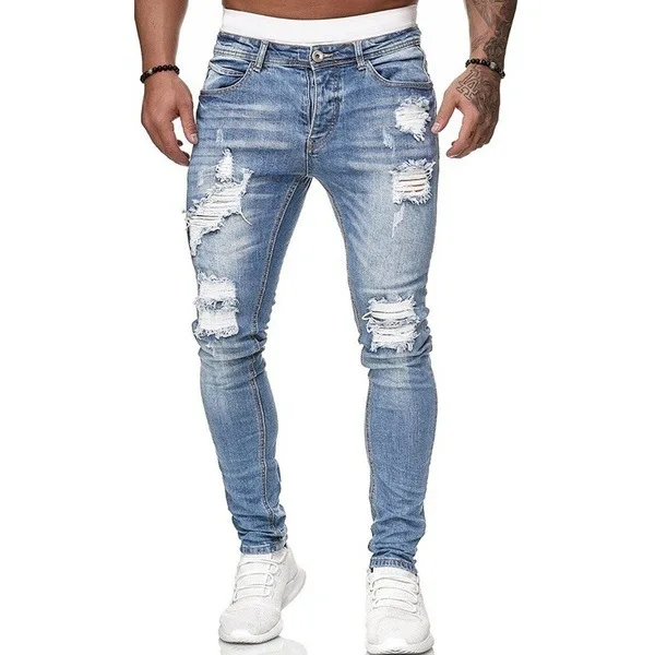 Ripped Men Jeans Denim Pant Mi - Distressed Jean Rip avis et prix