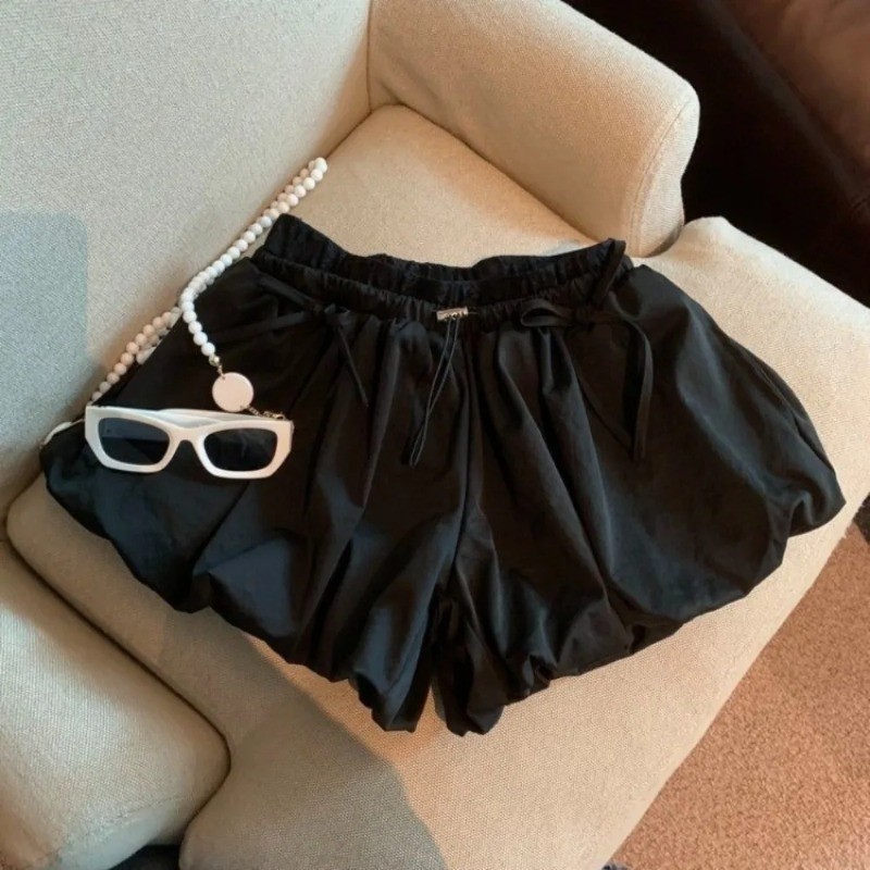 High Waist Solid Bud Shorts Lo - Korean Street Fashion Female avis et prix