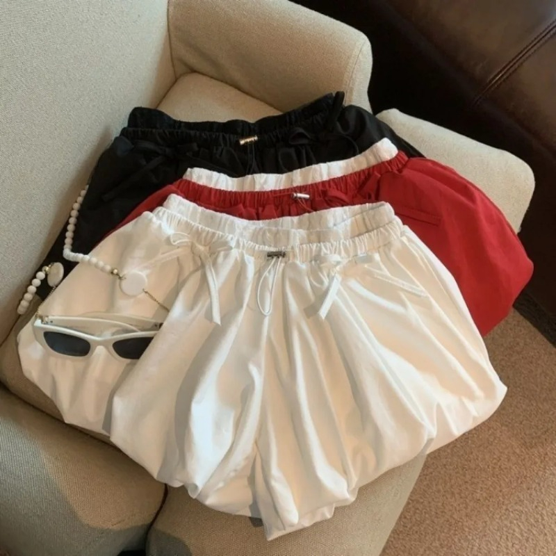 High Waist Solid Bud Shorts Lo - Korean Street Fashion Female avis et prix