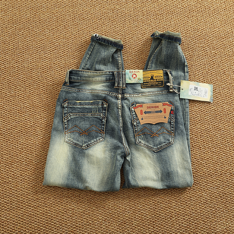Slim-fit denim pants Men's new - Distressed Jean Rip avis et prix