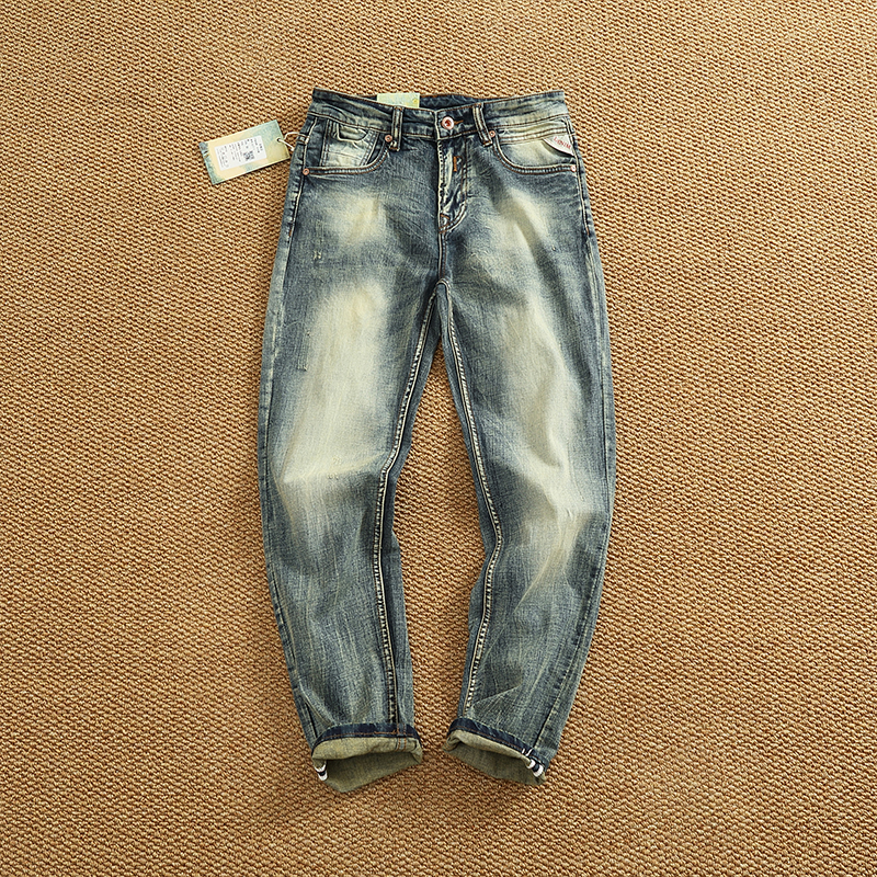Slim-fit denim pants Men's new - Distressed Jean Rip avis et prix