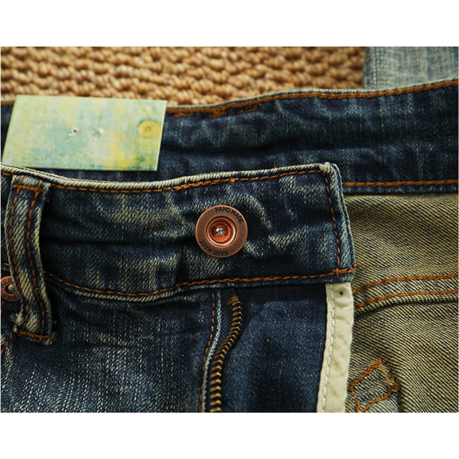 Slim-fit denim pants Men's new - Distressed Jean Rip avis et prix