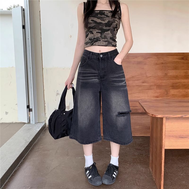 Hole Jeans Women Calf Length P - Distressed Jean Rip avis et prix