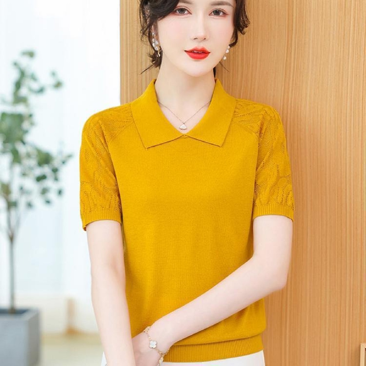 Women Summer Sweater Polo Neck - Korean Street Fashion Female avis et prix