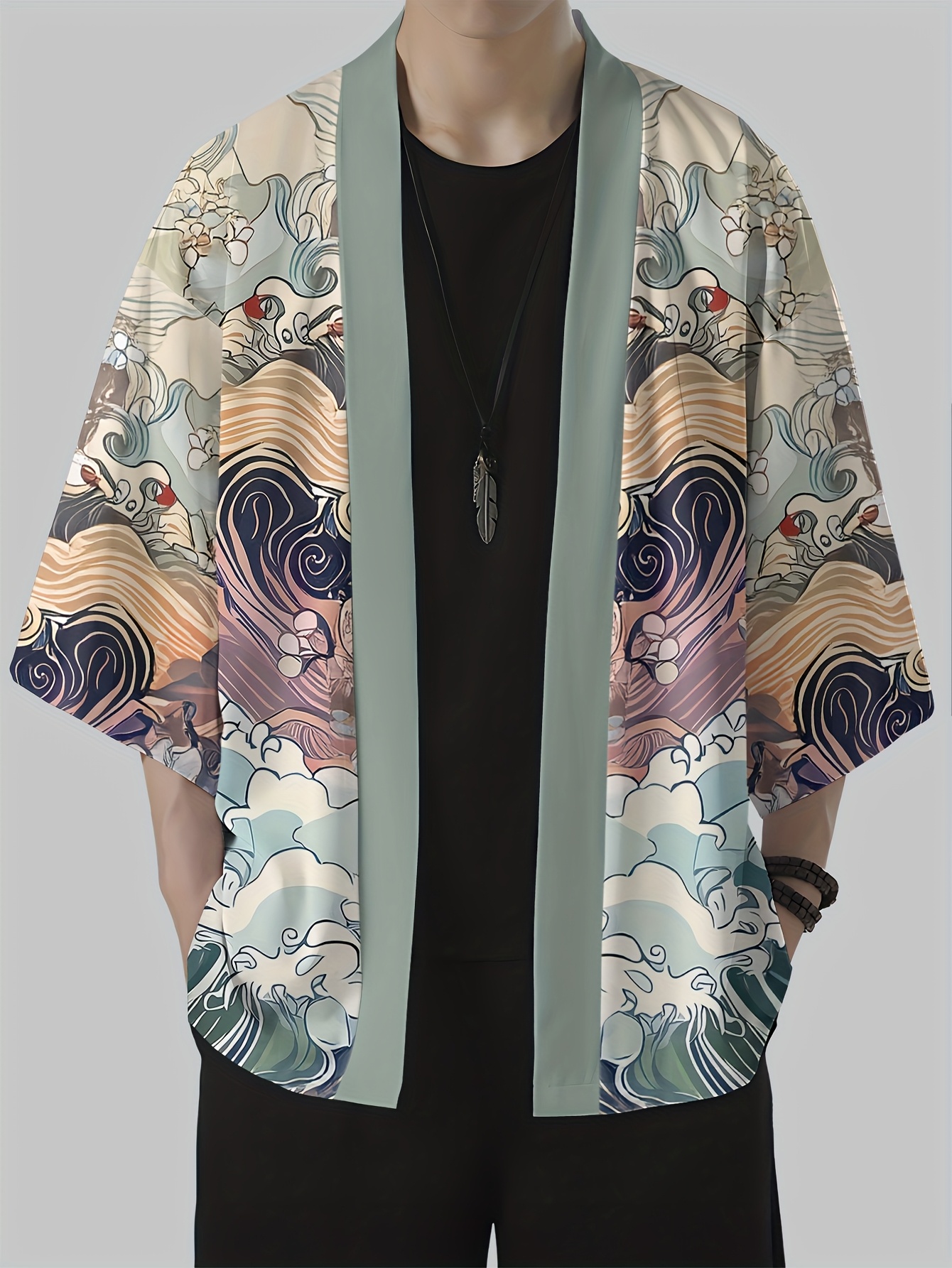 2026 Summer Men's Kimono 3D Pr - Street Fashion Kimono avis et prix