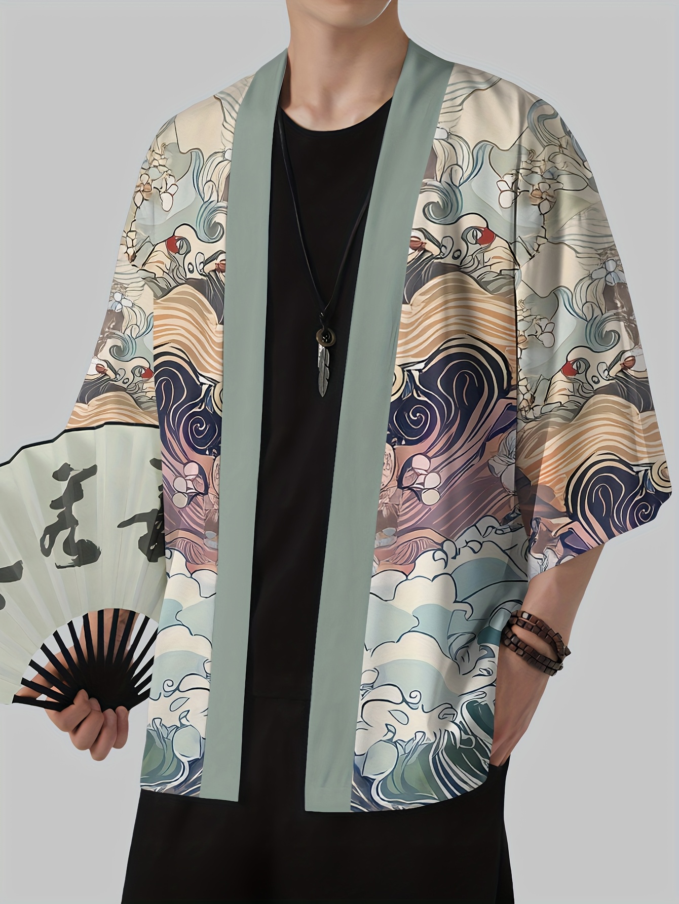 2026 Summer Men's Kimono 3D Pr - Street Fashion Kimono avis et prix