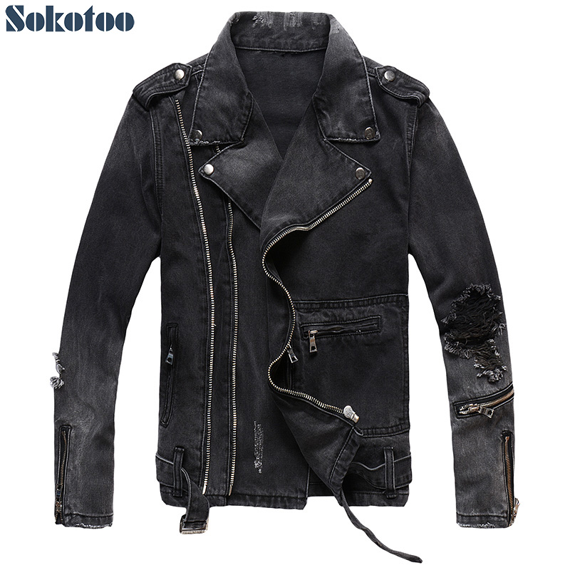 Sokotoo Men's zippers black de - Distressed Jean Rip avis et prix
