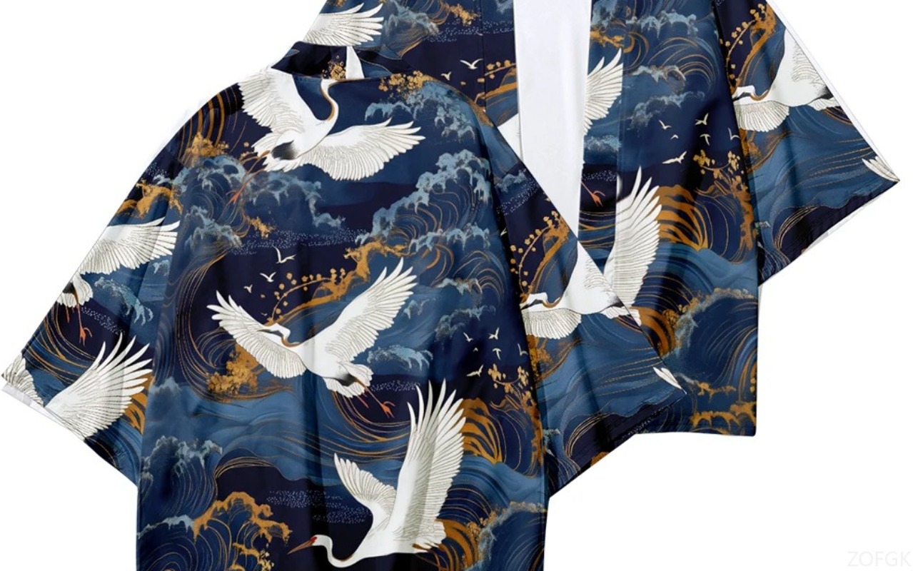 Summer Beach Fashion Crane Wav - Street Fashion Kimono avis et prix