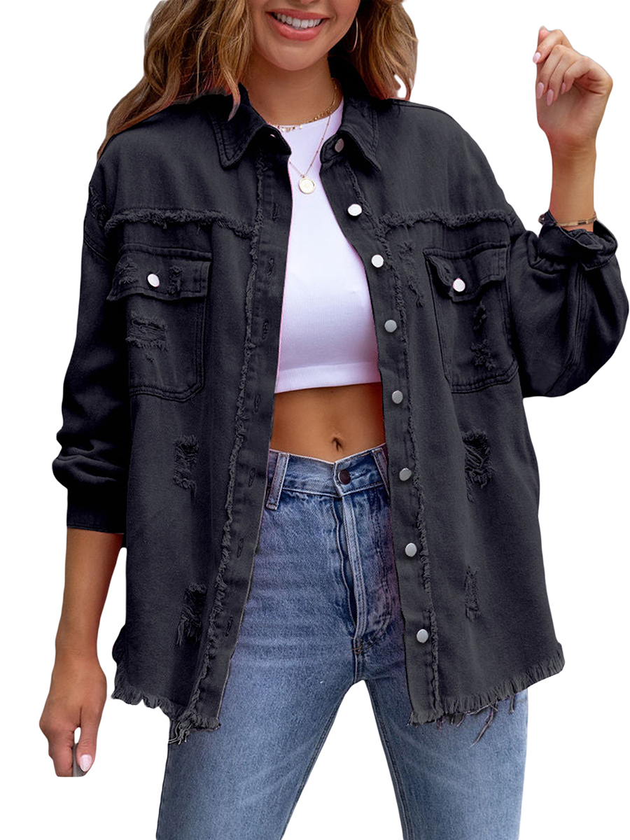Women's Fashion Casual Ripped  - Distressed Jean Rip avis et prix