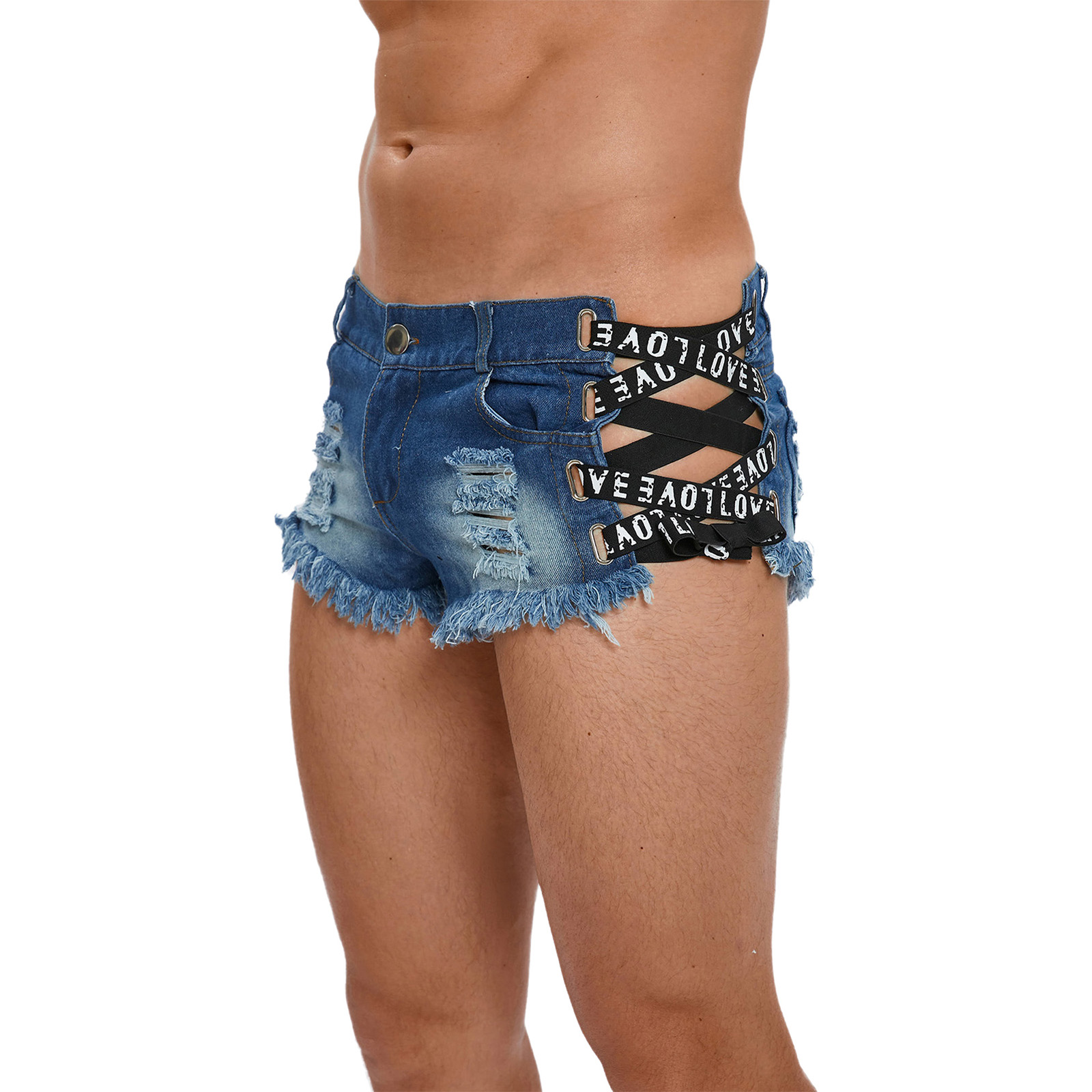 Mens Distressed Ripped Mini De - Distressed Jean Rip avis et prix